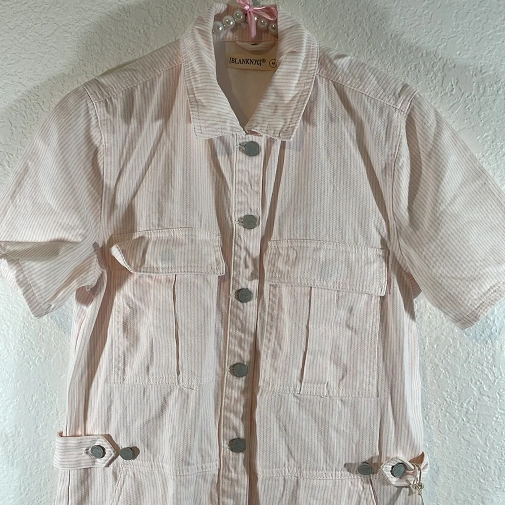 BLANK NYC STRAWBERRY PUNCH ROMPER STRIPES WITH POCKETS SIZE MEDIUM NEW - Picture 4 of 12